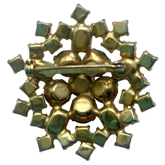 Vintage Aurora Borealis Brooch AB Red Blue Green Austrian MCM 1 3/4" GORGEOUS! - Picture 5 of 8